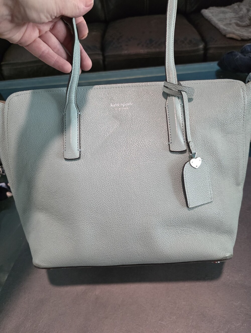 kate spade Pebbled Leather Tote in Light Blue